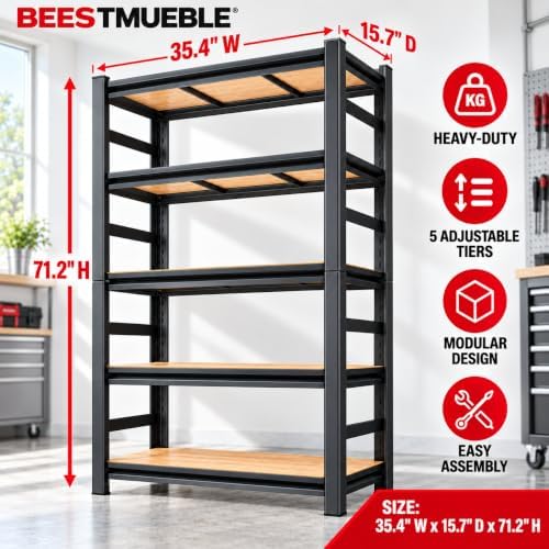 Garage Shelving, 3000 LBS Heavy Duty Metal Storage Shelves - Image 3