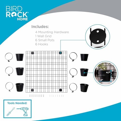 BIRDROCK HOME 6 Pot Garden Wall Grid - Image 3
