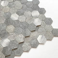 Peel and Stick Backsplash Hexagon Marble Tiles Gray 10pcs by MOFIT