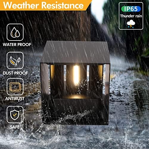 Mille Lucciole 12W 4Pack Outdoor Wall Lights Exterior/Interior, LED Black - Image 4