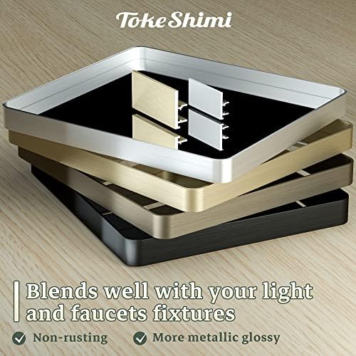 TokeShimi 24 x 32 Inch Brushed Silver Bathroom Mirror - Image 4