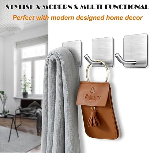 FOTYRIG Heavy Duty Adhesive Towel Hooks Stick on Towel Hanger Wall Holder - Image 5
