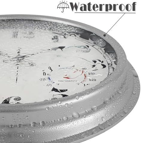 JENLYSTIME 16 Inch Silver Vintage Waterproof Outdoor Wall Clock - Image 5