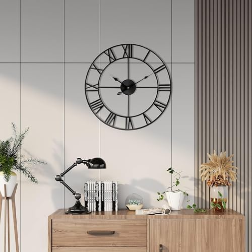 1st owned Large Wall Clock Silent Non-Ticking Roman Numerals Vintage Battery - Image 3