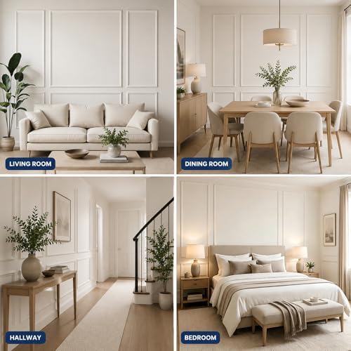 3 Set Peel and Stick Wall Molding Kit, Pre Cut Wainscoting Panels - Image 7