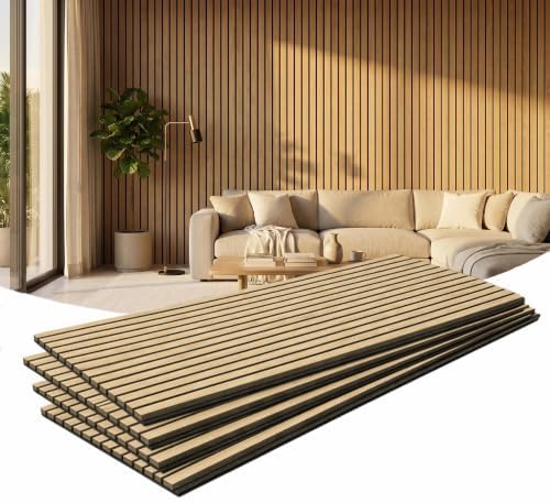 4 Pack 47.2"x23.6" Wood Slat Acoustic Panels, Noise Dampening by HRYJ%EF%BC%9AFurnitureEssentials