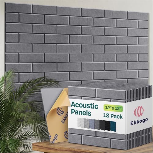 Acoustic Wall Panels 18-Pack, Office & Studio by EkkogoAcousticPanels