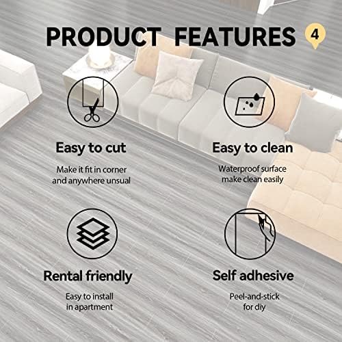 Woodgrain Vinyl Floor Roll, 11.8" x 590", Quick‑Apply Peel & Stick - Image 4