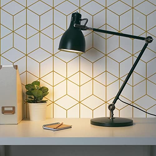 Safiyya 118"x17.3" Peel and Stick Wallpaper Gold and White Contact Paper - Image 2