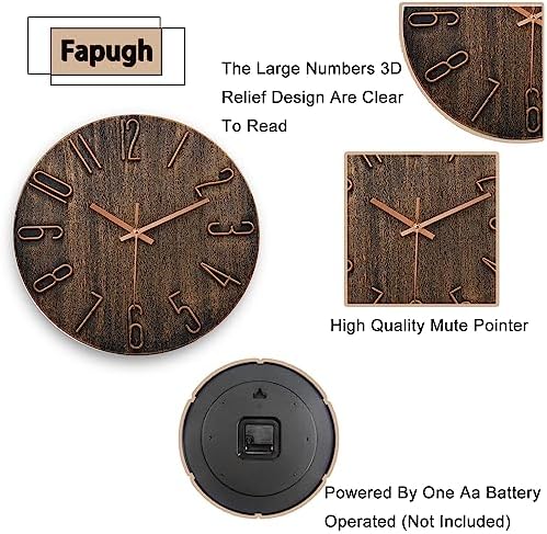 Wall Clock, Silent Clock, Wall Clocks Battery Operated， 12 inch Modern Wall - Image 4