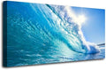 Canvas Prints Wall Art Blue Ocean Wave Surfing Sea Picture Paintings on Canvas by HaichuangDecorArt