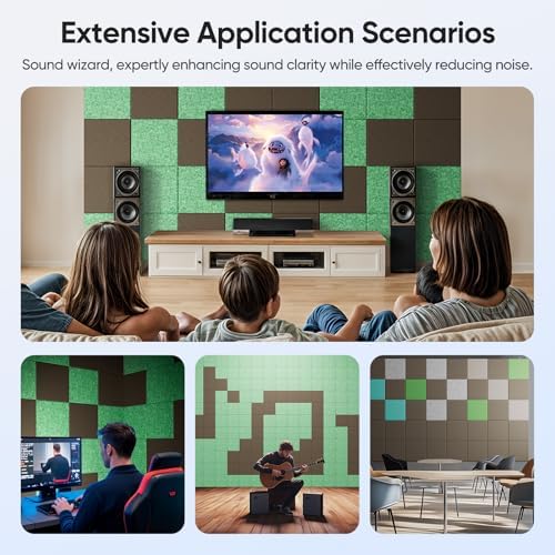 Square Acoustic Panels, 12 Pack Self-Adhesive Sound Panels - Image 6
