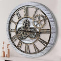 The B-Style Large Wall Clock 24 inch Moving Gear Wall Clock Oversized Vintage by TheB-StyleTB