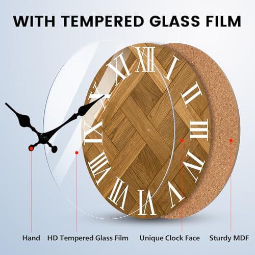 12 Inch Wall Clock, Roman Numerals Wall Clock Battery Operated - Image 4