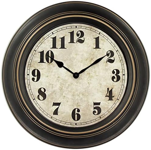 45MinST 18 Inches Retro Wall Clock, Silent Non Ticking Battery Operated Movement by 45MinST