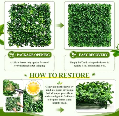 14 Pack Grass Wall Panels 10" x 10" UV Resistant Greenery Wall Panels - Image 3