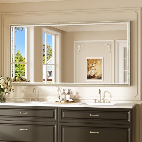 Keonjinn 72" x 36" Brushed Nickel Bathroom Mirrors by Keonjinn