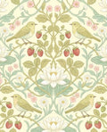 BOKEBEVE Bird Floral Wallpaper Peel Stick Beige Yellow Green 17.5 x 118In by BOKEBEVE
