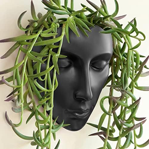 Face Vase, Ceramic Female Form Vase, Modern Sculpture Planter Pot, Human Face by Yuccasly