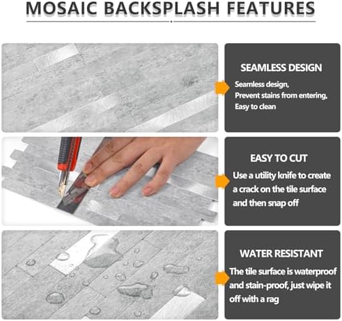 STICKGOO 20 Sheets Peel and Stick Backsplash Tile, Stick on Backsplash - Image 4