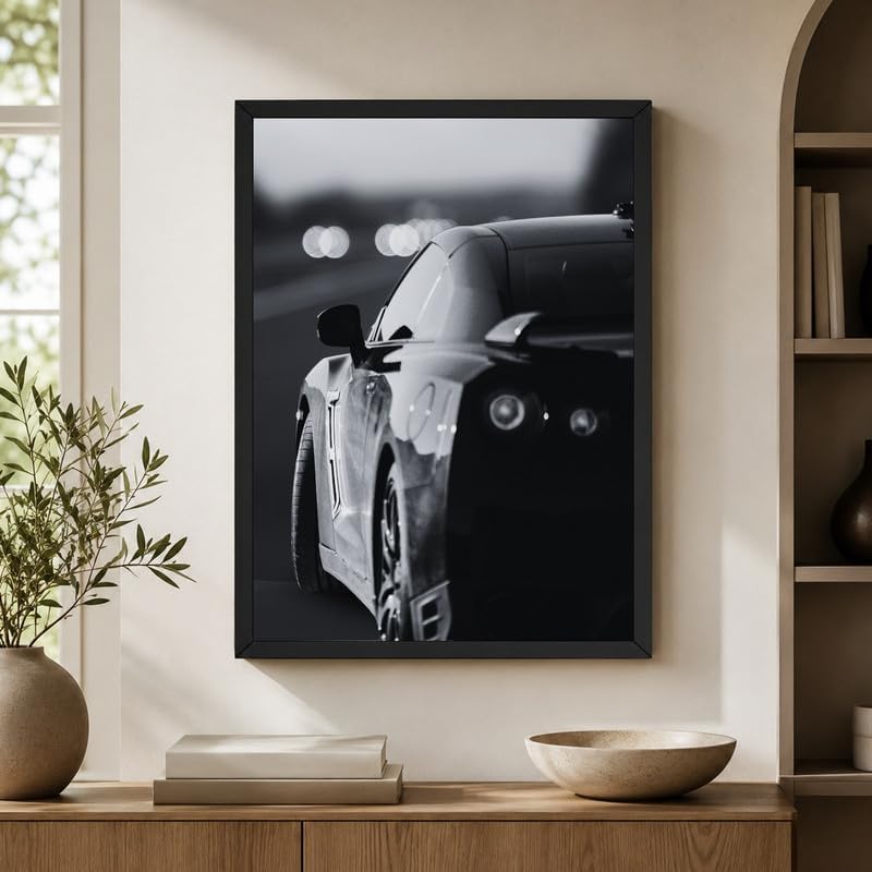 InkFlow Posters Black & White Automotive Canvas Poster - Image 5