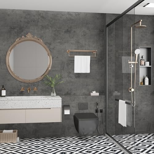JSEVEM 24"×354" Dark Grey Concrete Contact Paper Self Adhesive Gray Faux Cement - Image 6