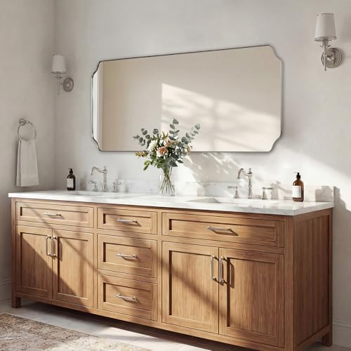 ANDY STAR 24x48 Inch Bathroom Mirror, Brushed Nickel Rectangle Mirror, by ANDYSTAR