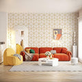 Safiyya 393"x17.3" Peel and Stick Wallpaper Gold and White Contact Paper by SAFIYYA