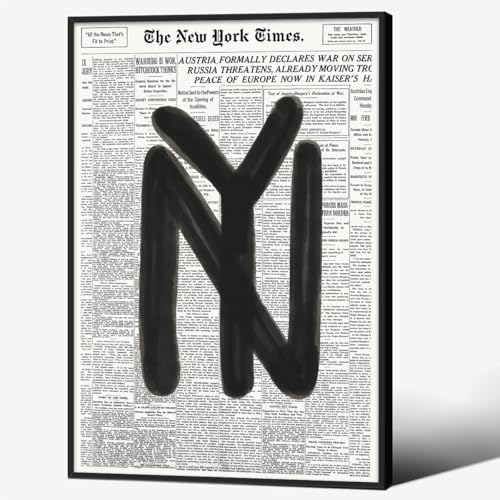 Black and White Newspaper Wall Art Vintage New York City Poster Trendy by Unknown