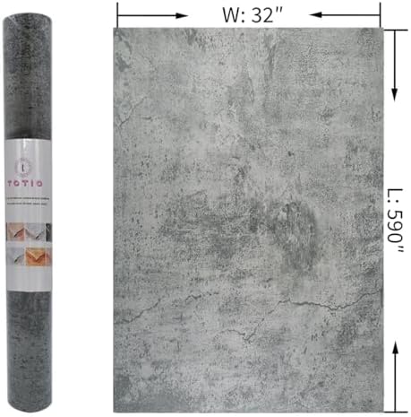 32x590inch Extra Wide Concrete Cement Texture Wallpaper Peel and Stick Dark - Image 7