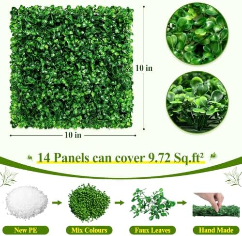 14 Pack Grass Wall Panels 10" x 10" UV Resistant Greenery Wall Panels - Image 2