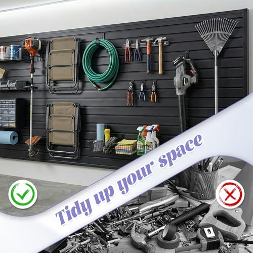 SMARTSTANDARD Heavy Duty PVC Slatwall Panels 4x8 ft, Interlocking Garage Wall - Image 3