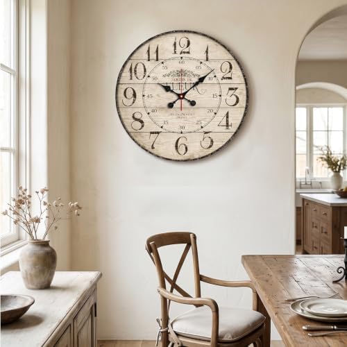30 Inch Large Farmhouse Wall Clock, Vintage French Country Decor - Image 4