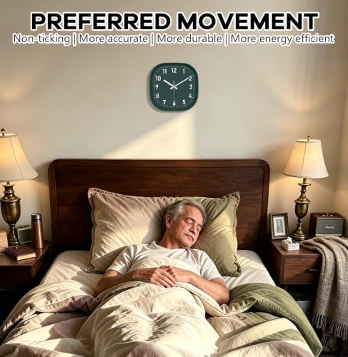 10Inch Square Silent Analog Wall Clock - Image 2