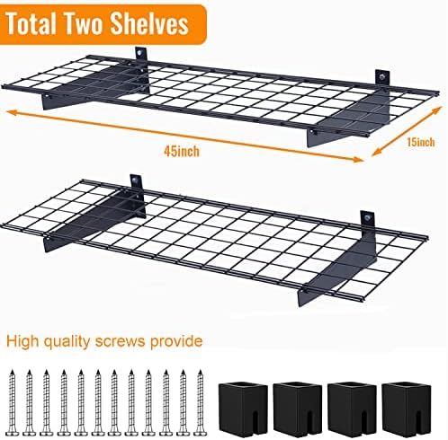 Wallmaster 15x45 Garage Wall Mount Shelves Heavy Duty Storage Shelves - Image 3