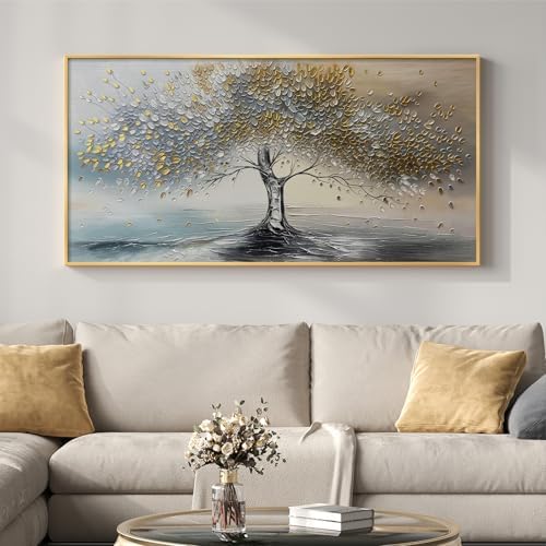 Large Gold Framed Tree of Life Wall Art - Image 3