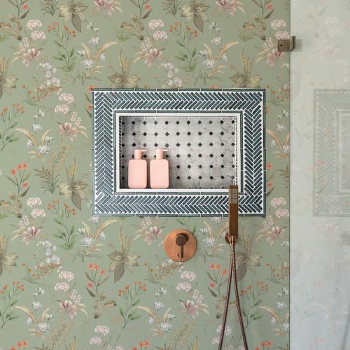 Simon&Siff Vintage Floral Peel and Stick Wallpaper 480"x17.3" - Image 3