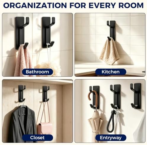 Bntuk Adhesive Towel Hooks for Bathroom, 4 Pack Stainless Steel Wall Hooks No - Image 6