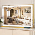 ROLOVE Extra Large Gold Hollywood Vanity Mirror by ROLOVE