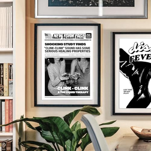 uniro Trendy Newspaper Gallery Wall Decor Set of 6 Disco Tequila Prints etro - Image 7