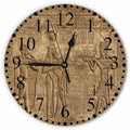 Hieroglyphic Carvings Wall Clock 10 Inch Battery Operated Exterior Walls by Unknown