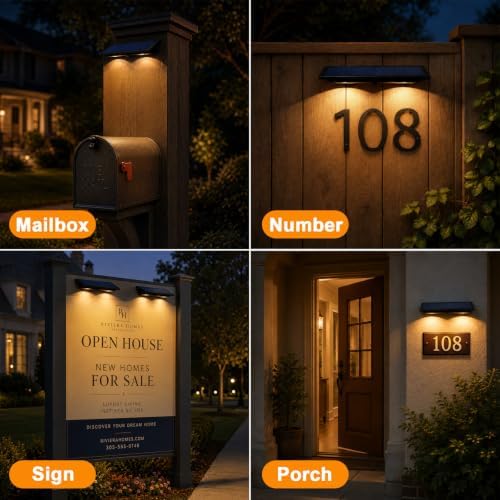 Solar Address Lights, Solar Powered Mailbox Light, Solar Wall Light Outdoor - Image 6