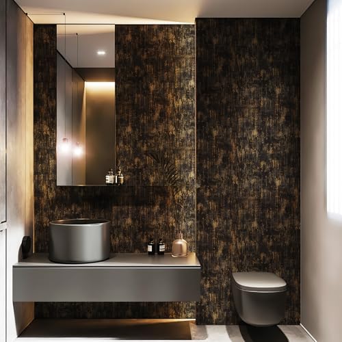 JiffDiff Vintage Metallic Peel and Stick Wallpaper Industrial Metallic Concrete - Image 3