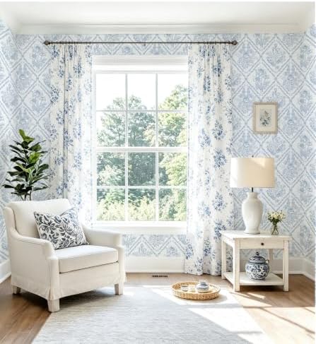Toduso Wallpaper Peel and Stick Mordern Wall Paper Blue and White Contact Paper - Image 6