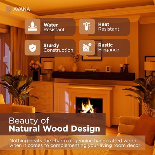 Avana Rustic Fireplace Mantle Shelf 84 Inches - Image 4
