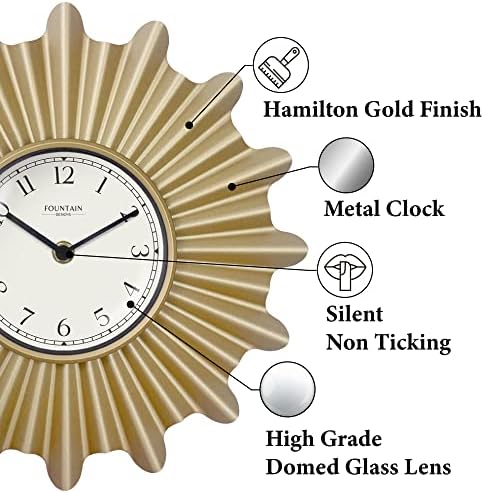 12" Mid Century Modern Starburst Wall Clock - Image 2