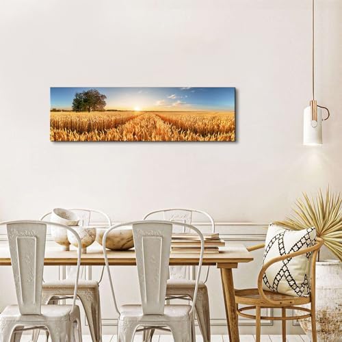 Sunset Nature Forest Wall Art Wheat Field Landscape Pictures Wall Decor - Image 5