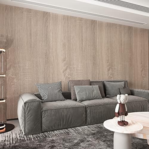 Boobest 15.7"x 354" Gray Wood Wallpaper Textured Peel and Stick Wallpaper - Image 6