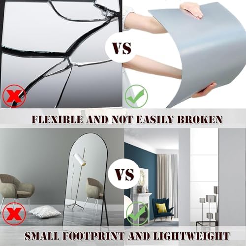 10 Pack Acrylic Mirror Tiles 0.2mm 8 x 6 Inch Self-Adhesive Flexible Plastic - Image 4