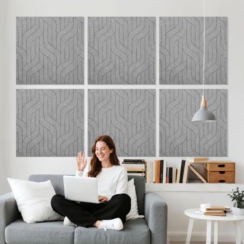 Minimalist Acoustic Wall Panels, Decorative Sound Absorbing Panels, 6 Pack by AcousticPanels